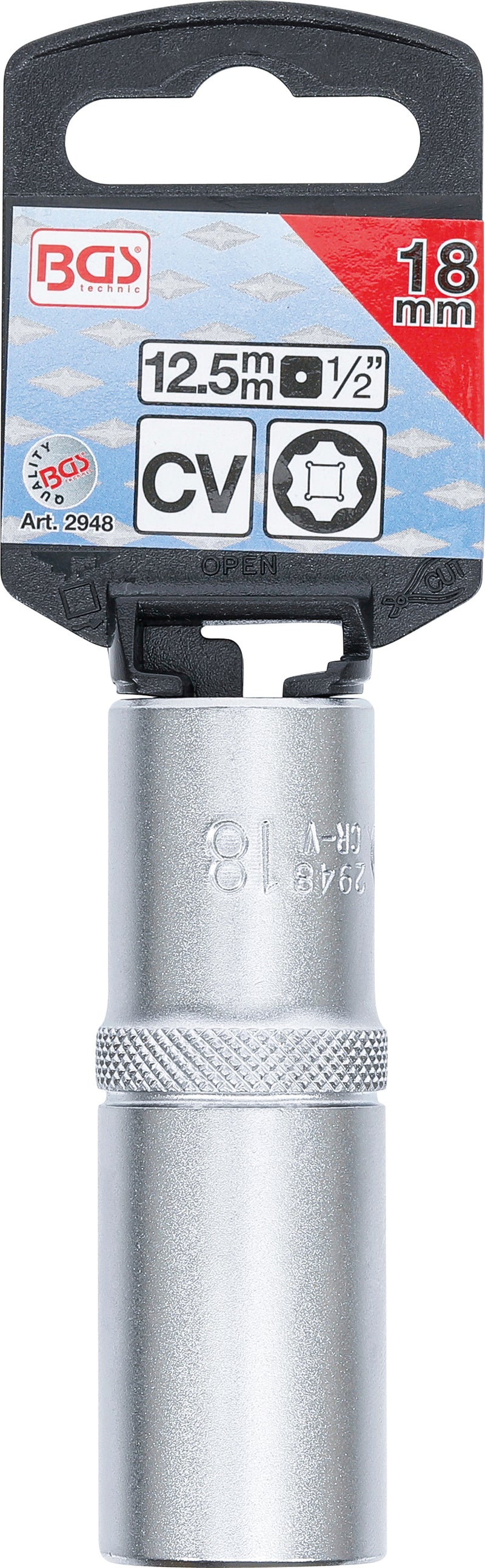 Hylsa Super Lock, djup | 12,5 mm (1/2") | 18 mm