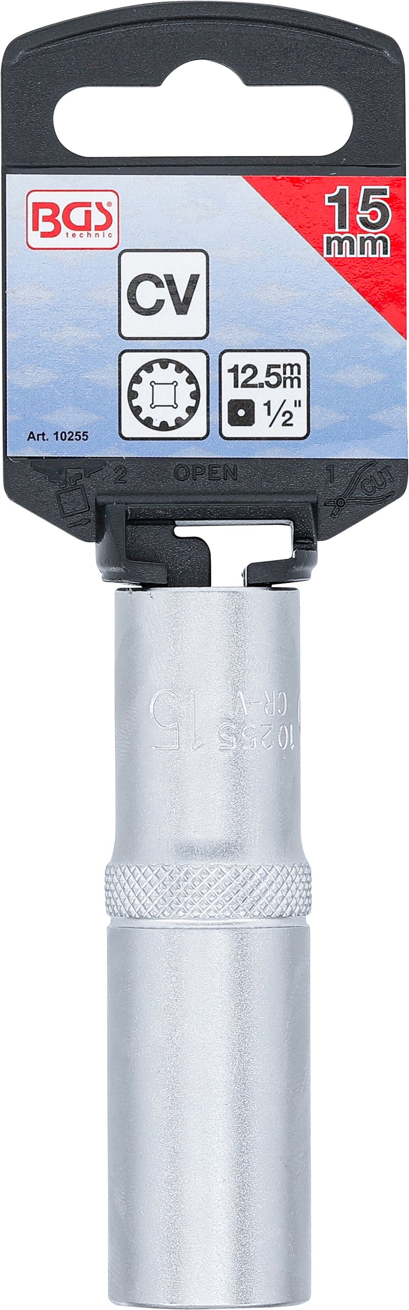 Hylsa Gear Lock, djup | 12,5 mm (1/2") | 15 mm
