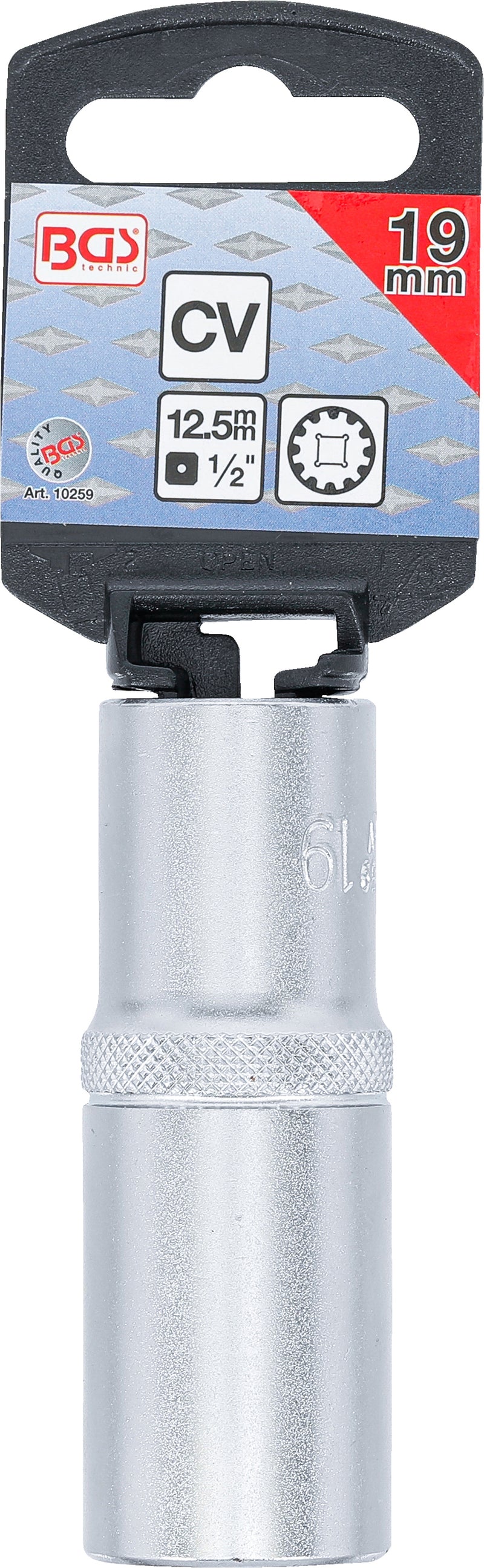 Hylsa Gear Lock, djup | 12,5 mm (1/2") | 19 mm