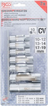 Special-Hylsa-sats, slitsad | 10 mm (3/8") | 10 - 19 mm | 7 delar