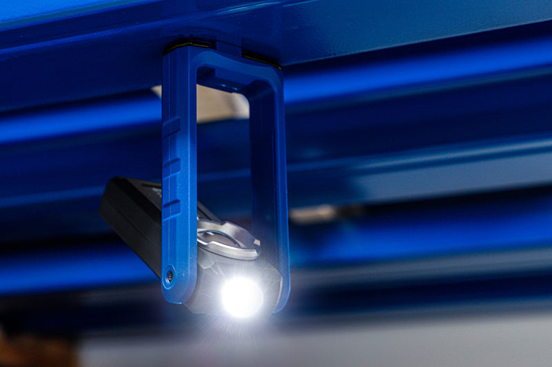 COB-LED-Verkstadslampa med magnet och krok | fällbar | Med induktiv laddningsfunktion