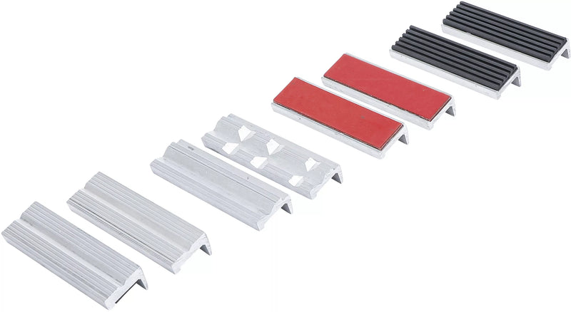 Skyddsbacksats för skruvstycke | aluminium | 100 mm | 8 delar